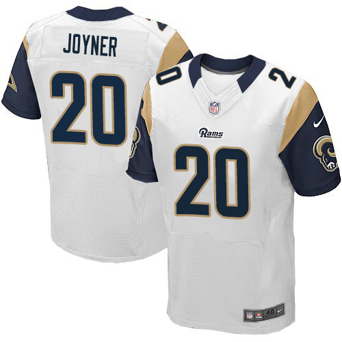 Men's Elite Lamarcus Joyner Nike Jersey White Road - #20 NFL Los Angeles Rams